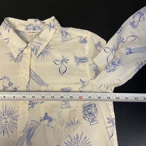 Lucky Brand Women's Coastal Printed Vacation Button Down Shirt Size Small NWT - Picture 8 of 9